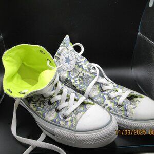 FANTASTIC~HIGH TOPS~CONVERSE ALL STARS~NEON INSIDE & SNAKE LOOK COLOR~SIZE 8
